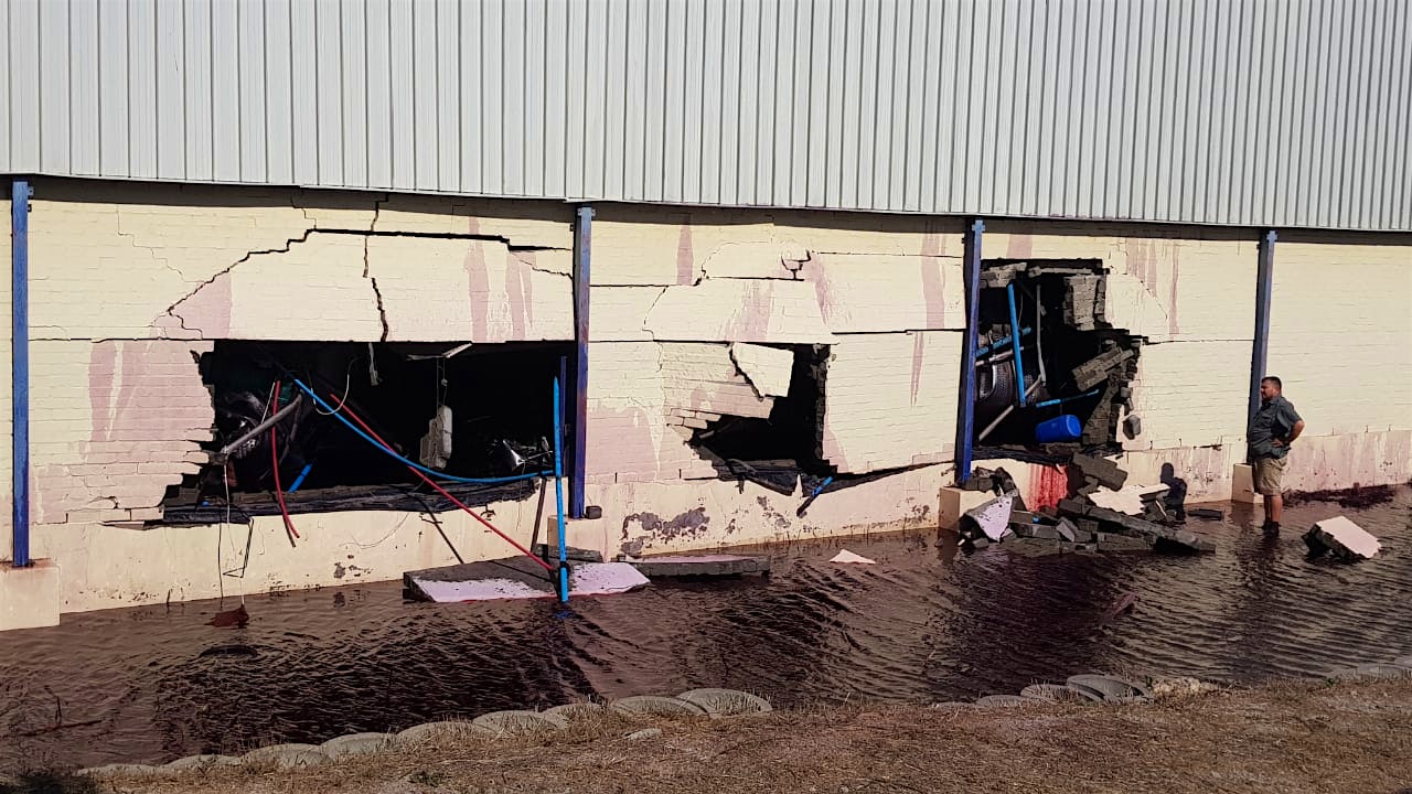 The walls of Darling Cellars were also heavily damaged when the winery tanks collapsed